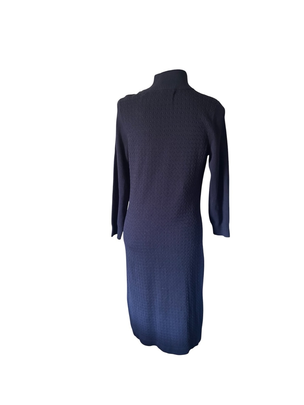Tommy Bahama Navy Knit Midi Dress with Half-Zip Collar - Picture 4 of 14